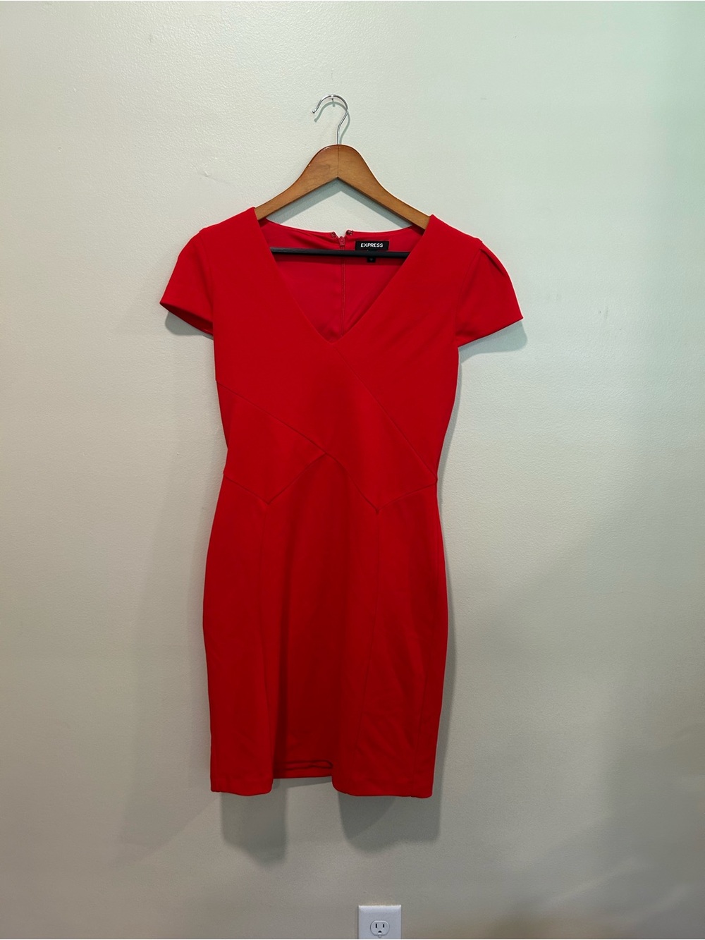 Express Red V-Neck Dress
